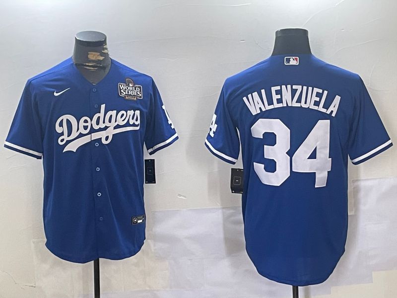 Men Los Angeles Dodgers #34 Valenzuela Blue Game 2024 Nike MLB Jersey style 11202